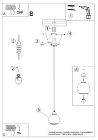 Apparecchio a sospensione nero ø 15 cm Grande - Nice Lamps