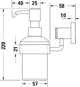 Duravit 99161000 - Dispenser da parete per sapone D-CODE 390 ml vetro opalino/cromo lucido