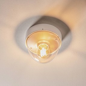 Nowodvorski Lighting Plafoniera Nook con paralume trasparente, bianco/oro