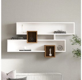 Mensola a parete KAREN 120x72,2 cm bianco/noce