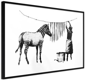 Poster  Banksy: Washing Zebra Stripes  Cornice Quadri Cornice nera, Larghezza x Altezza Home decor 30x20