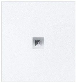 Piatto doccia SANYCCES in fibra di vetro Logic bianco L 80 x L 80 x H 3 cm opaco effetto ardesia