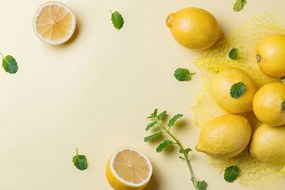 Carta da parati – Limoni con menta