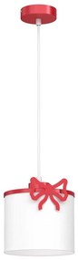 Lampadario a sospensione per bambini SWEET 1xE27/15W/230V bianco/rosso/bow