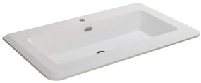 Lavabo a incasso rettangolare Bohemia H 2 cm in resina bianco