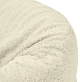 Pouf a sacco per bambini color crema con rivestimento in bouclé Roll 80 – SLOWDOWN
