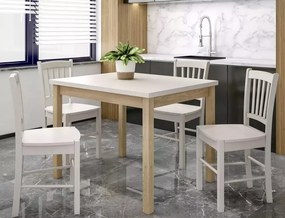 Tavolo Adam in MDF effetto rovere Cremona Torro e piano laminato color cashmere – 80x80 cm