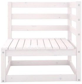 Set Divani da Giardino 7 pz Bianco in Legno Massello di Pino