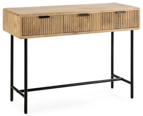 Tavolo consolle di colore naturale in mango massiccio 38x100 cm Mundra – MOME