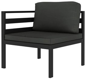 Set divani da giardino 10 pz con cuscini in alluminio antracite