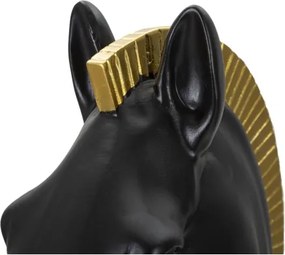 Cavallo Nero E Oro Cm Ø 18,5X50