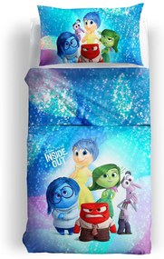 Set Lenzuola Copriletto Singolo Inside out Cartoons, in