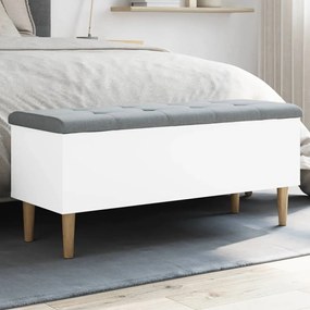 Panca Portaoggetti Bianca 102x42x46 Cm İn Legno Multistrato /