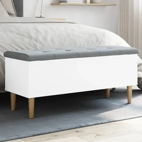 Panca Portaoggetti Bianca 102x42x46 Cm İn Legno Multistrato /