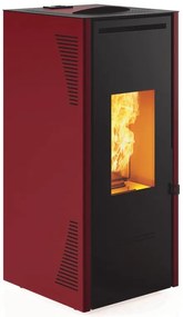 Stufa a pellet canalizzata TALO 11 PLUS 11.6 kW rossa