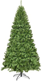 Costway Albero di Natale non illuminato 230 cm, Abete artificiale con cerniere e aghi in PVC per casa e ufficio