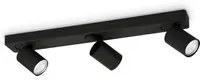 Lampada da soffitto nero L 540 x H min 90 - max 125 x P 125 mm