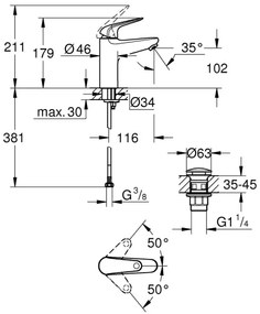 GROHE 24326001 - Miscelatore lavabo SWIFT DN 15, misura M, cromo lucido
