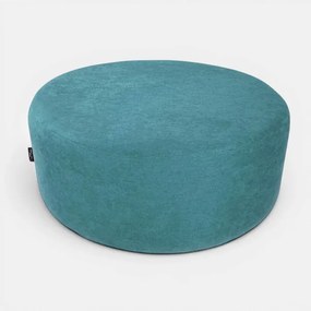 Pouf Tondo Dante L70 cm in Tessuto Antimacchia TURCHESE
