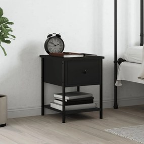 Comodino Nero 34x35,5x45 Cm İn Legno Multistrato /