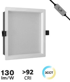 Faro da incasso 44W Foro 205x205mm UGR19 con driver Philips CRI92 CCT Colore Bianco Variabile CCT