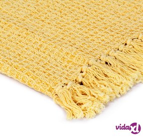 vidaXL Copriletto in Cotone 160x210 cm Giallo Senape