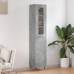 Credenza Grigio Cemento 34,5x34x180 Cm İn Legno Multistrato /