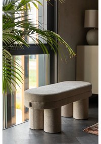 Panchina beige con rivestimento in bouclé Fern – Dutchbone