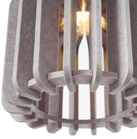Lampada a sospensione retrò nera con 3 luci color tortora - Felt