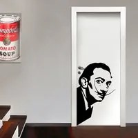 SALVADOR DALI' - Adesivo murale wall sticker in vinile 55x88 cm Colore: nero