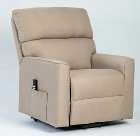Poltrona Relax 2 Motori COMFY Sabbia con Funzione Reclinabile e Alzapersona