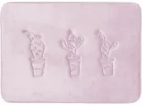 Tappeto bagno cactus lilla in poliestere, da 70x50 cm