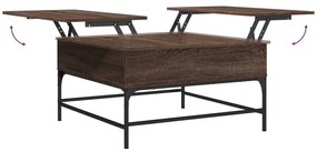 Tavolino Salotto Rovere Marrone 80x80x45 cm Multistrato Metallo