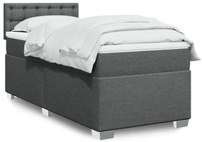 Giroletto A Molle Con Materasso Grigio Scuro 100x200 Cm Tessuto /