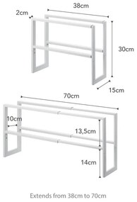 Scarpiera telescopica in metallo bianco Line - YAMAZAKI