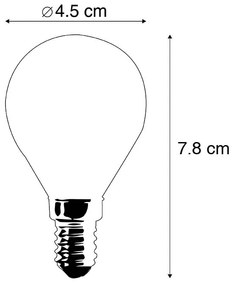 Set di 4 lampadine LED E14 dimmerabili P45 trasparente 3W 250lm 2700K