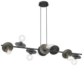 Lampadario a sospensione con filo TOKEN 8xE27/15W/230V nero