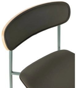 Set di sbagelli da bar verde scuro in imbottito 2 pz (altezza della seduta 65,5 cm) Saula – Marckeric