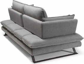 Divano tessuto antimacchia L200 cm spalliera regolabile - Liff Grigio
