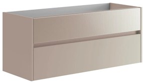 Mobile da bagno sospeso sotto lavabo L 119.5 x H 50 x P 45.5 cm beige opaco, 2 cassetti Niwa