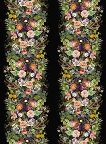 Rebel Walls Carta da parati panoramica Flowerbed - Black