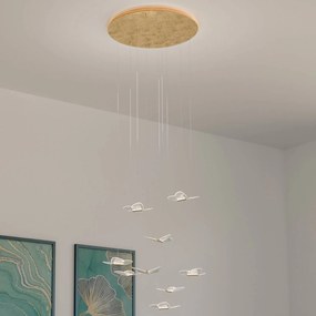 Lucande Lampada LED a sospensione Butterfly, a 9 luci, oro