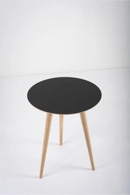 Tavolino in legno di quercia con piano nero , ⌀ 45 cm Arp - Gazzda