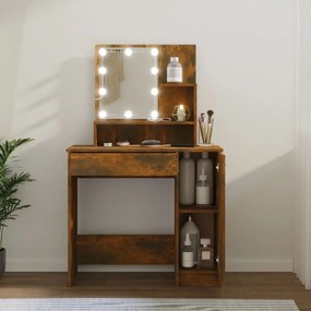 Toeletta Con Led Rovere Fumo 86,5x35x136 Cm /