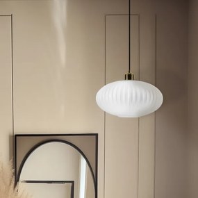 Lampadario a sospensione con filo HARMA 1xE27/15W/230V diametro 30 cm bianco/oro