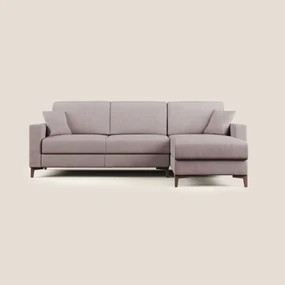 Kafka divano letto angolare in morbido tessuto impermeabile T02 rosa 262 cm destro (mat. 120x197)