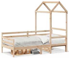Dormeuse Con Tetto 90x200 Cm İn Legno Massello Di Pino /