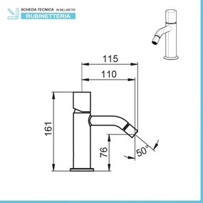 Miscelatore bidet cromo lucido senza leva di comando  Gemma