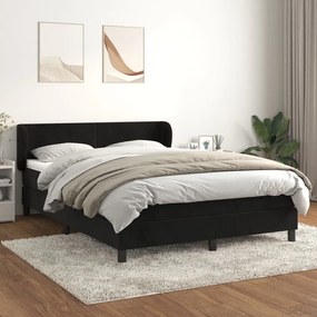 Giroletto A Molle Con Materasso Nero 140x190 Cm İn Velluto /
