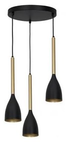 Lampadario su corda ISTAPPAR 3xE27/60W/230V nero/dorato